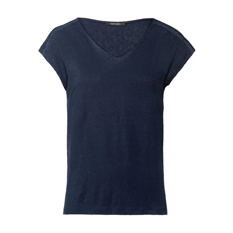 تی شرت آستین کوتاه زنانه لینن اسمارا شناسه 371832 -IANمدل MOD 5151 (سرمه ای) ارسال رایگان اورجینال سایز لارج